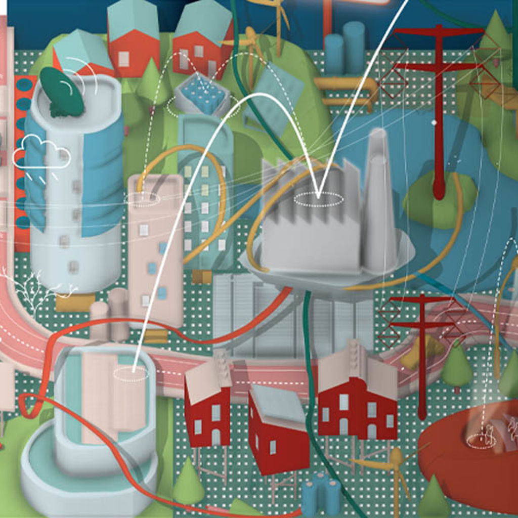 Diagram of a futuristic city