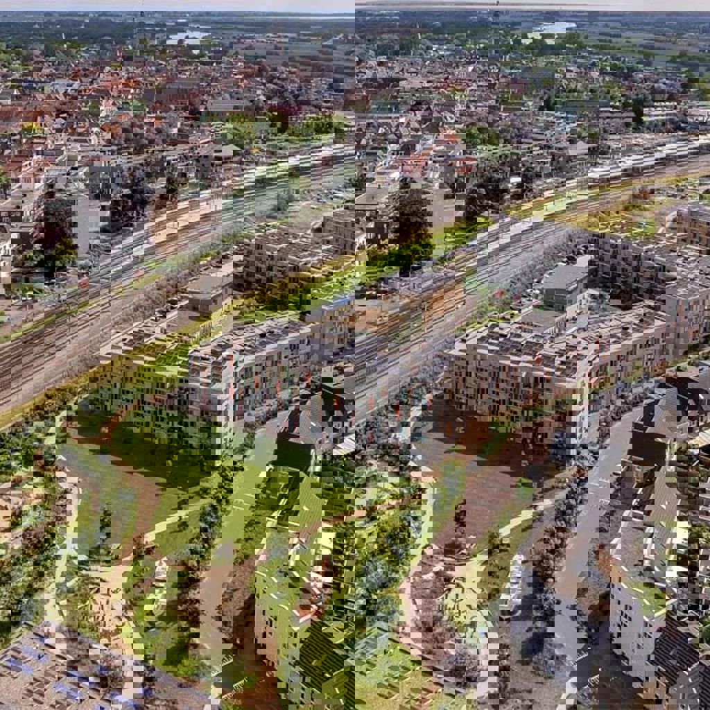 City aerial view of Mars kwartier with Ettegerpark