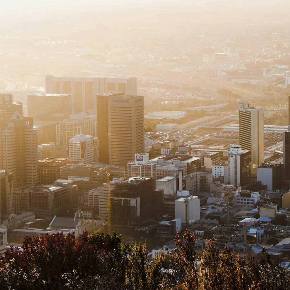 A city with many buildings.