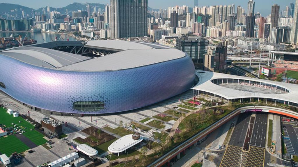 Kai Tak redevelopment with Kai Tak Arena in focus