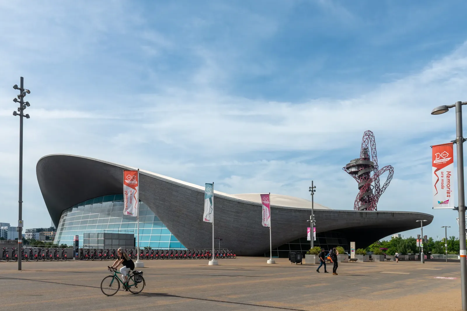 Exterior view of the London Aquatics Centre