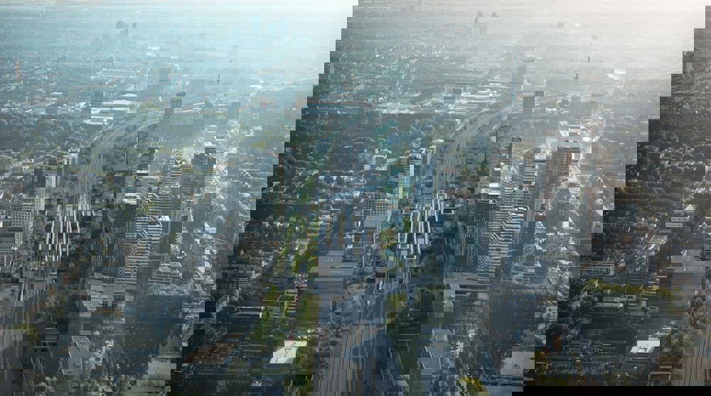 The new public transport hub seen from the air