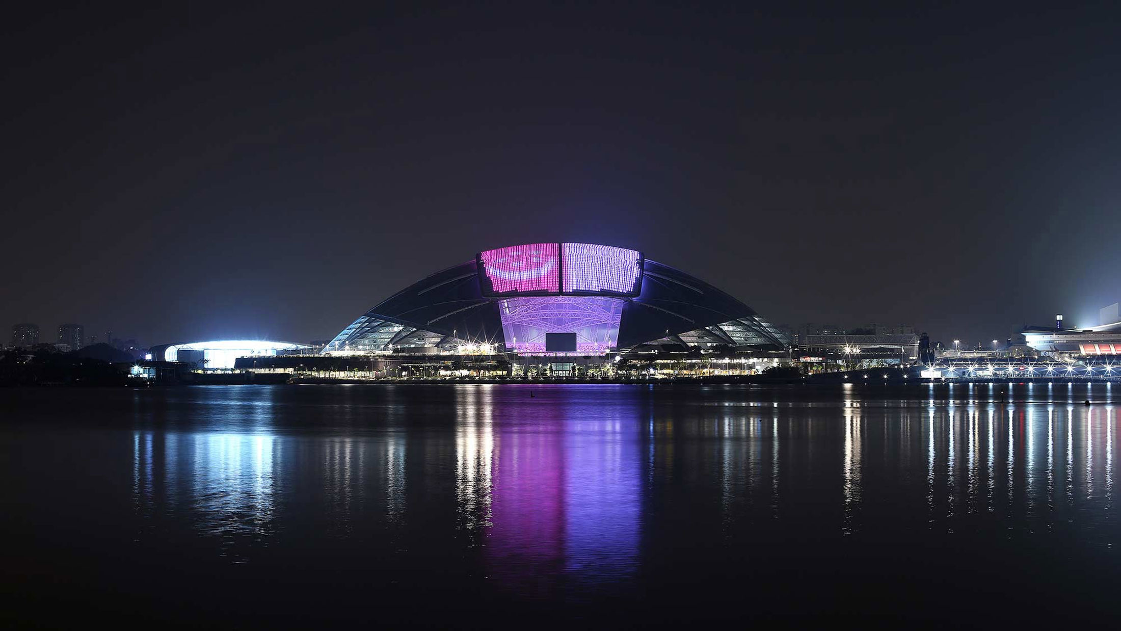 Singapore Sports Hub at night
