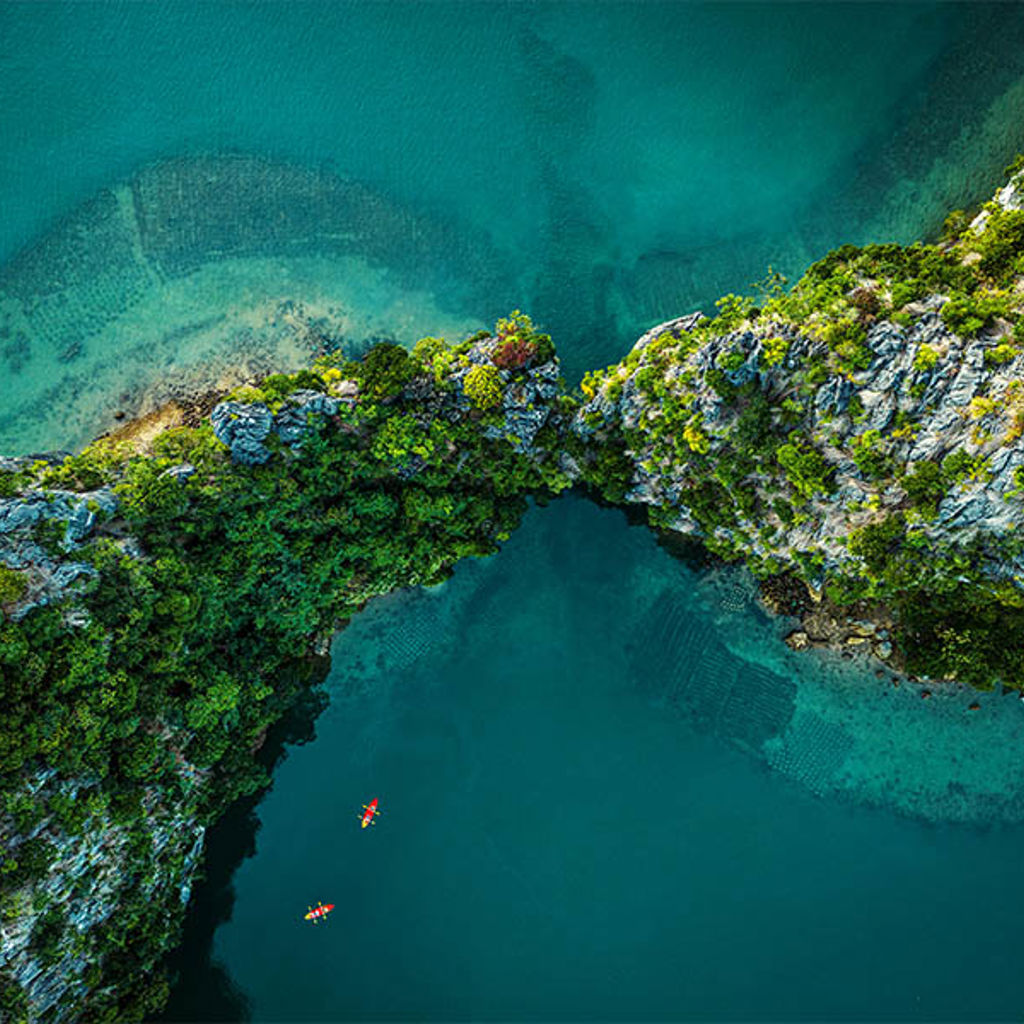 Birds eye view of coastal cliffs