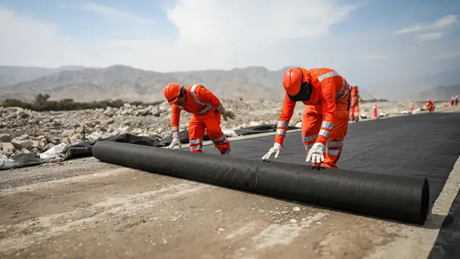 Construction of flood protection scheme in Peru