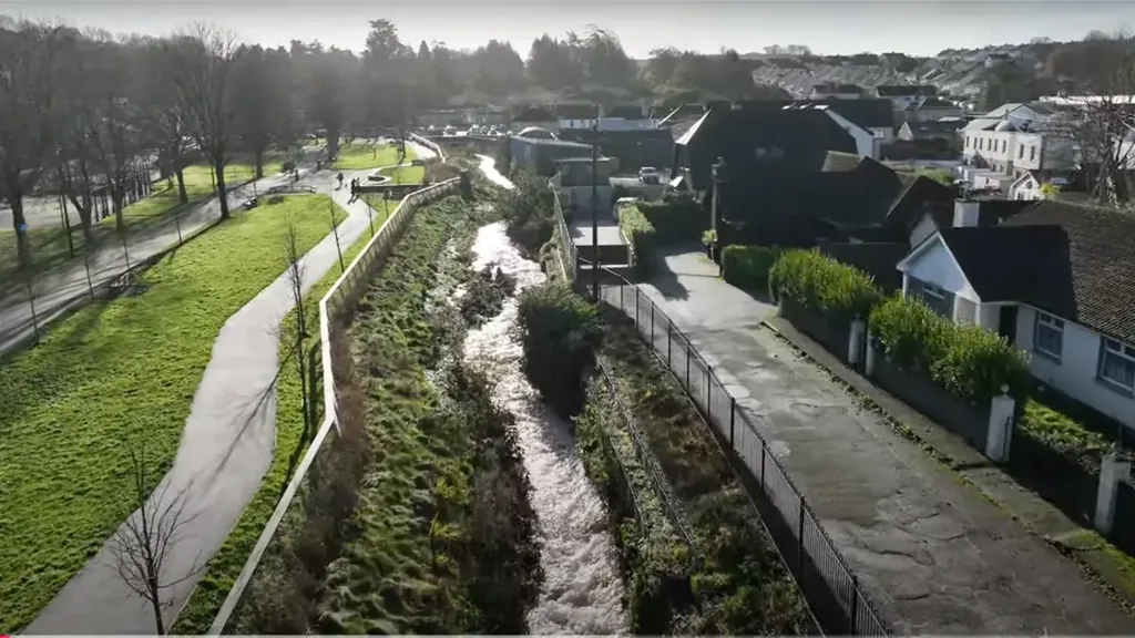 Cover image for YouTube video showing drone footage of the scheme