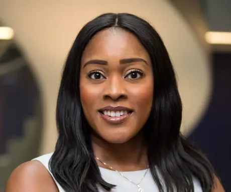 A woman with long hair.