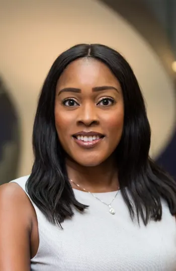 A woman with long hair.