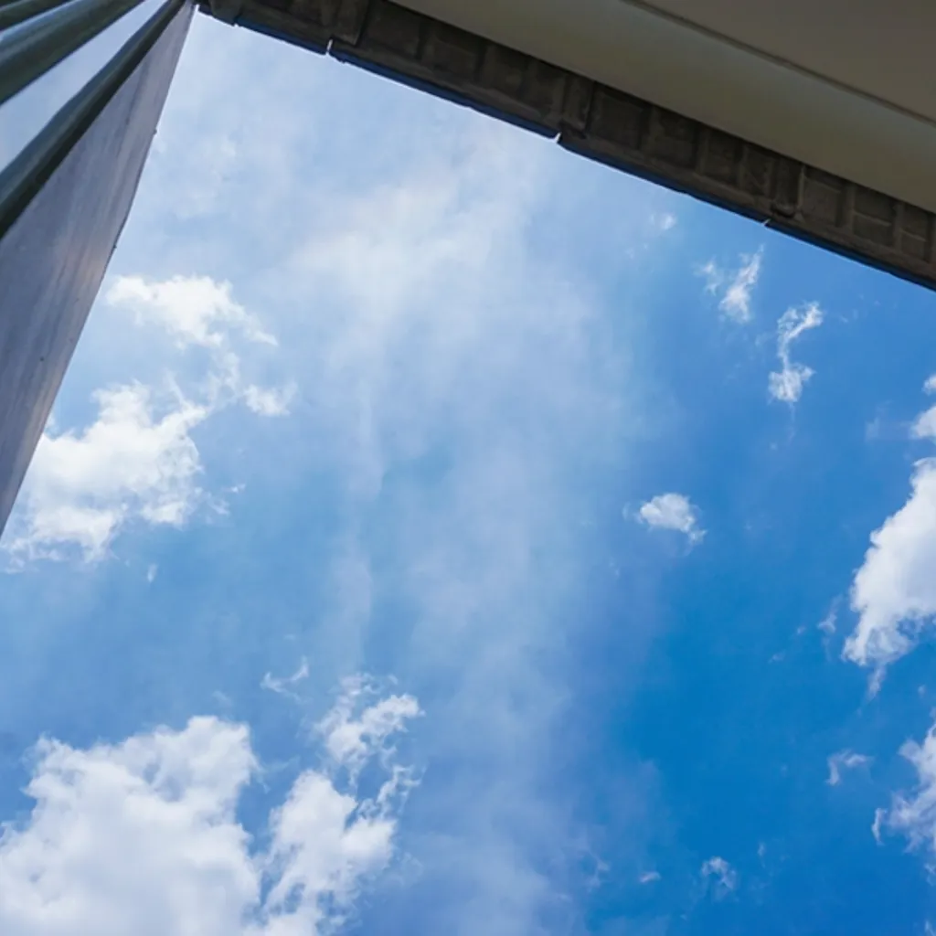 A view looking up at the sky.